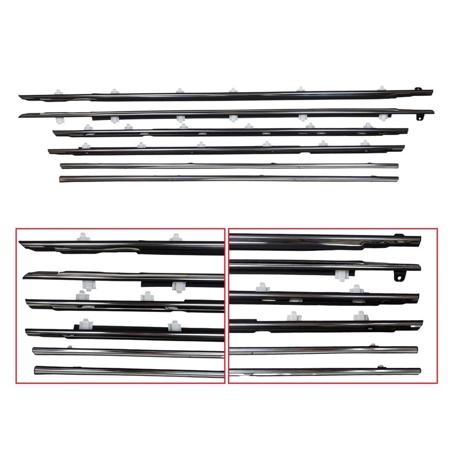 6 pezzi di modanatura per cintura porta adatta per Toyota Land Cruiser serie 80 1991-1997