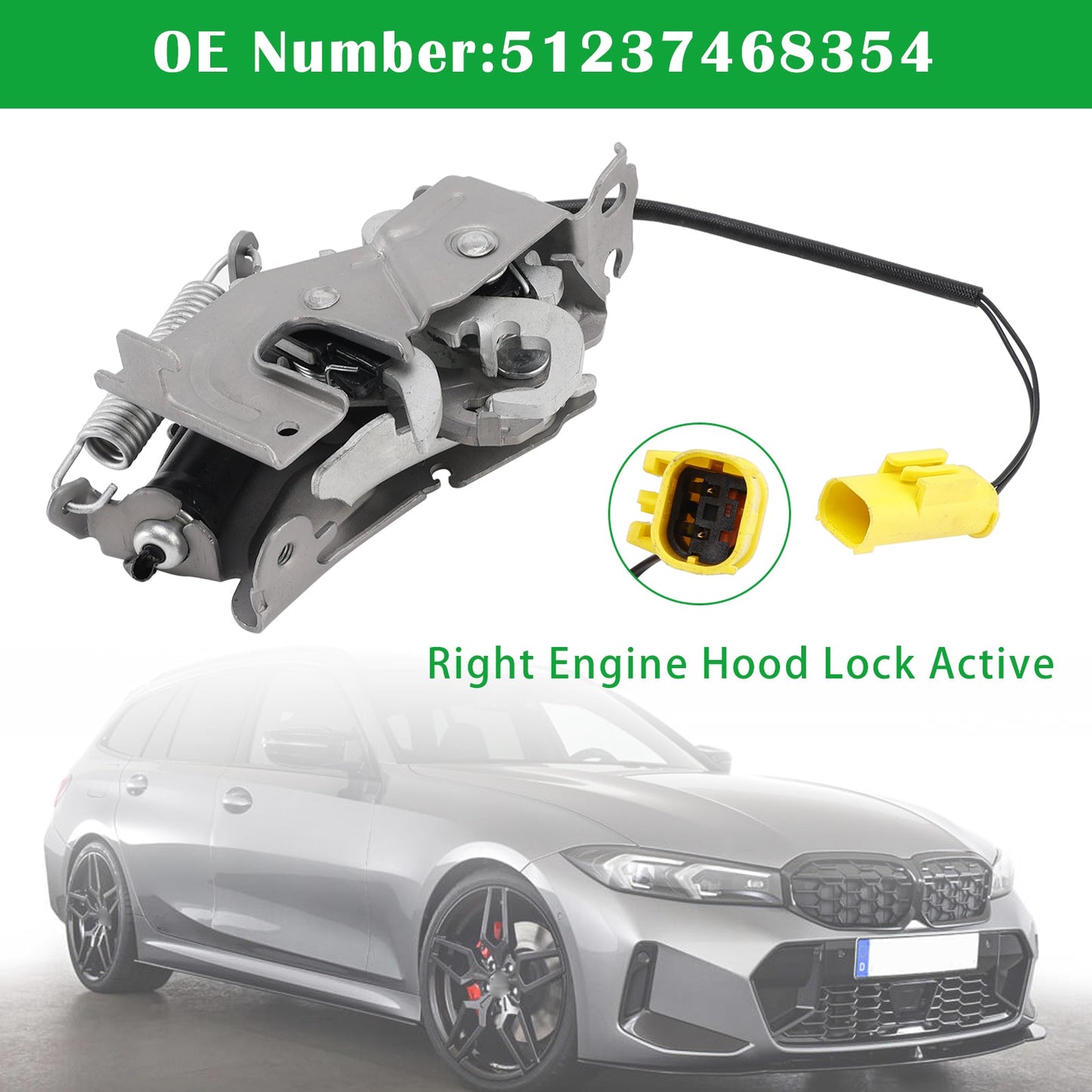Blocco cofano motore destro attivo 51237468354 per BMW Serie 1 F40 Serie 3 G20/G21 2019-2024