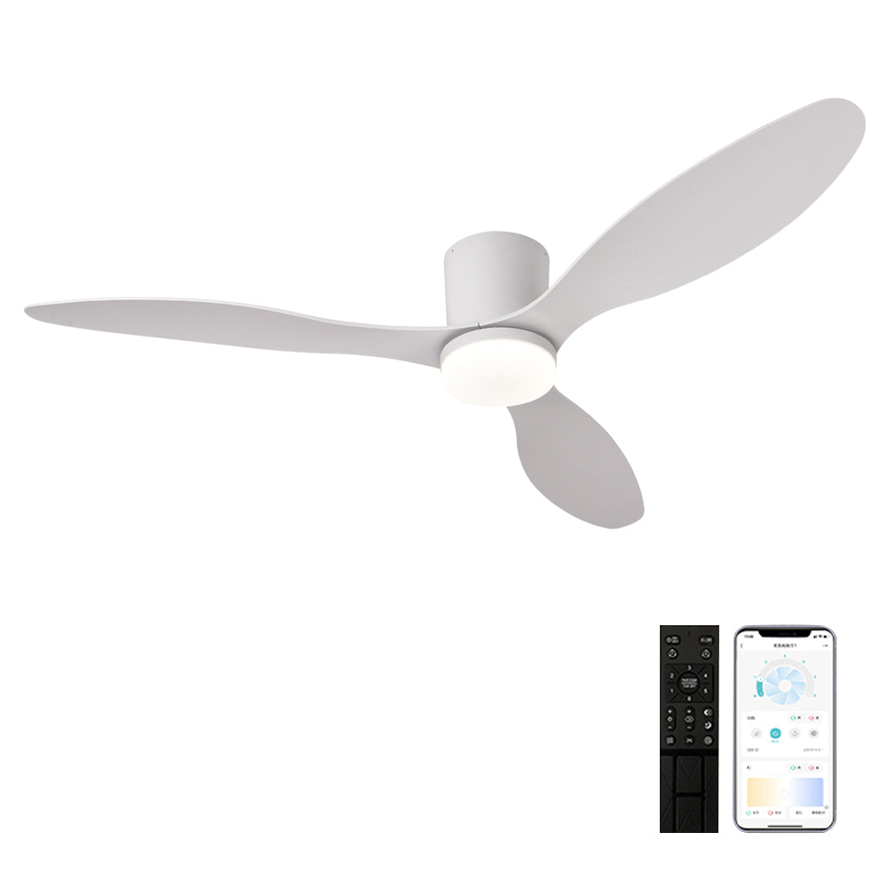 Dimmable LED  DC Motor 42” Profile Ceiling Fans with Lights Remote/App Control