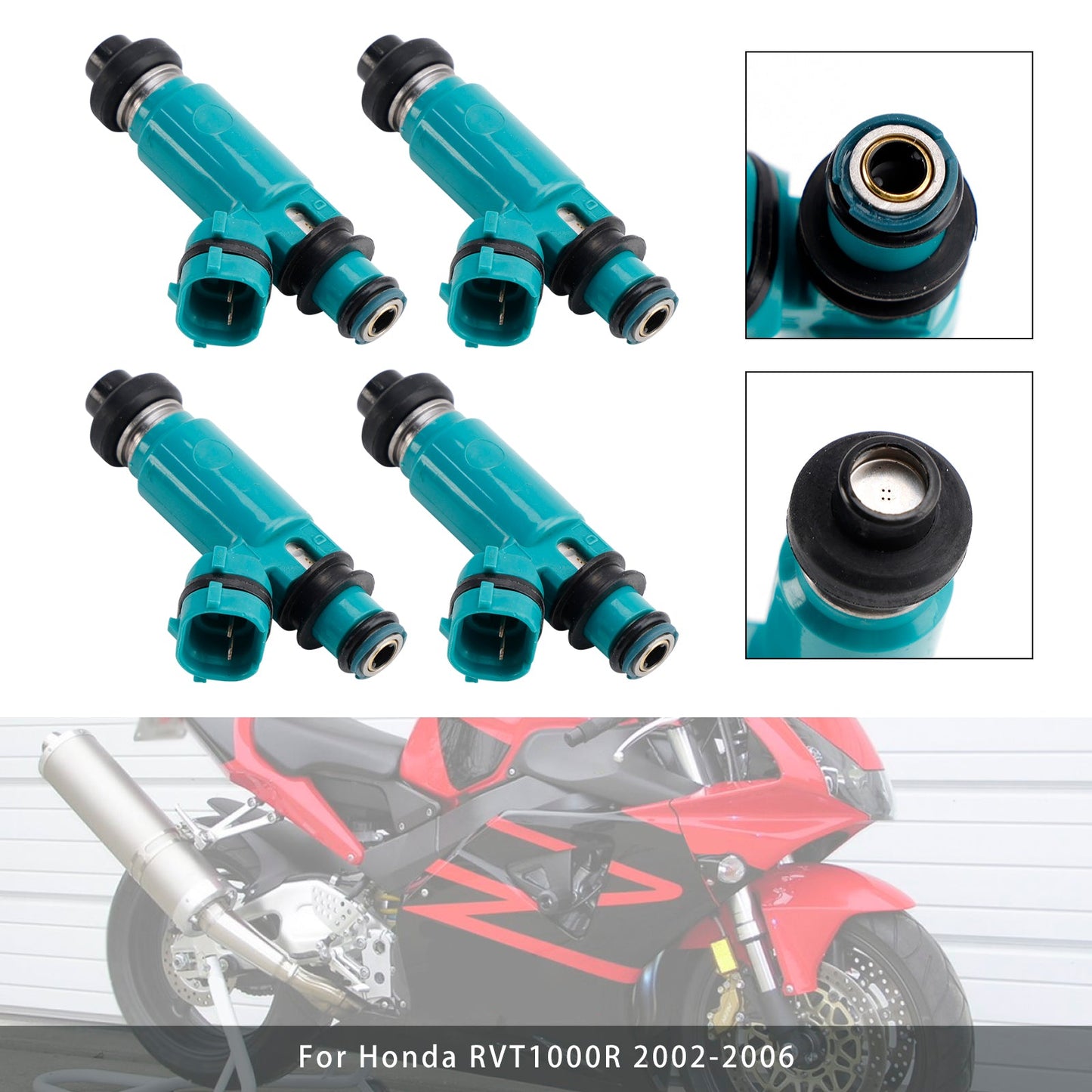 4PC 16450-MCJ-752 Iniettori di carburante per Honda CBR900RR 02-03 CBR954RR 02-06 RVT1000R