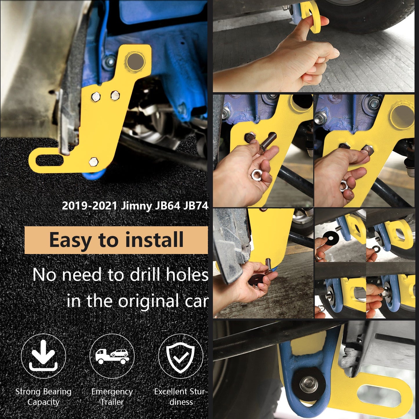 Gancio di traino per gancio di traino anteriore sinistro Suzuki Jimny JB64W JB74 2019-2023