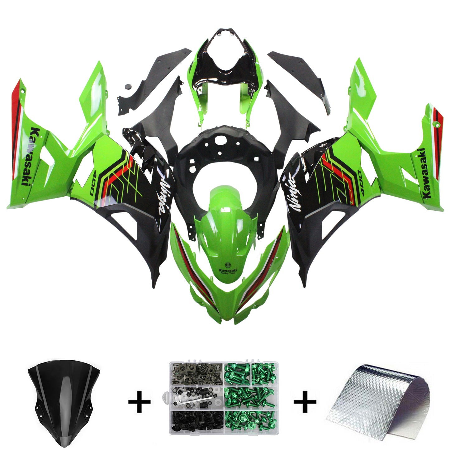 Kit carenatura iniezione Carrozzeria plastica ABS adatta per Kawasaki EX400/Ninja400 2018-2023