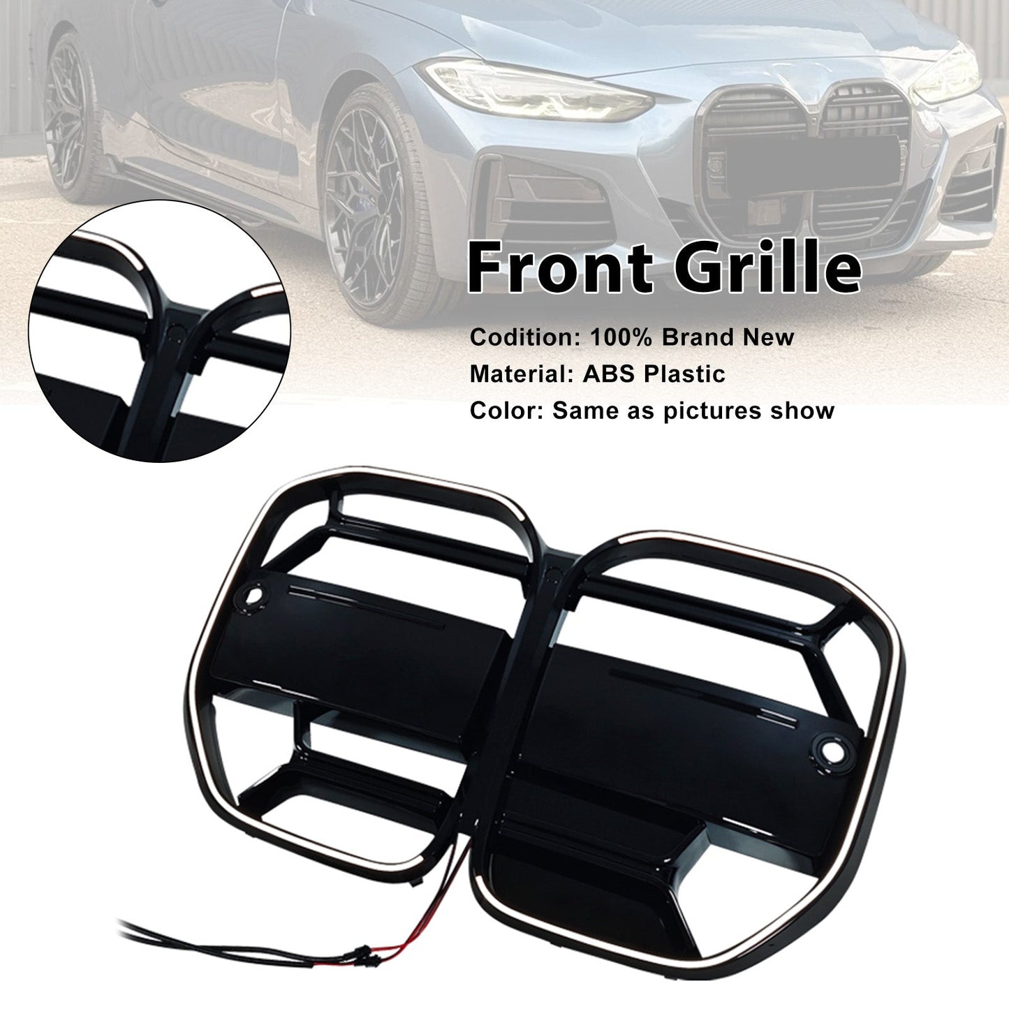 Griglia paraurti anteriore stile CS per BMW Serie 4 G22 G23 G82 senza ACC, anni 2020-2025.