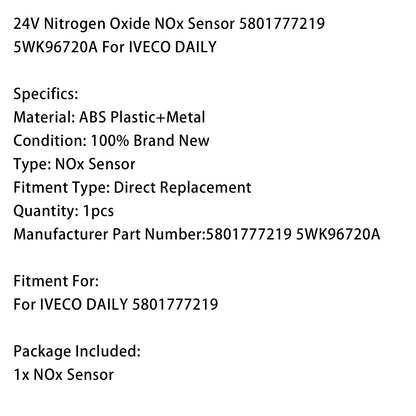 Sensore di ossido di azoto NOx IVECO DAILY 24V 5801777219 5WK96720A