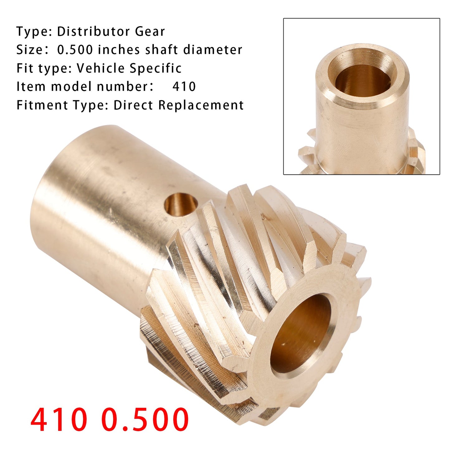 Ingranaggio distributore con diametro dell'albero ""410 0,500"""" per Chevy con MSD Small/Big Block