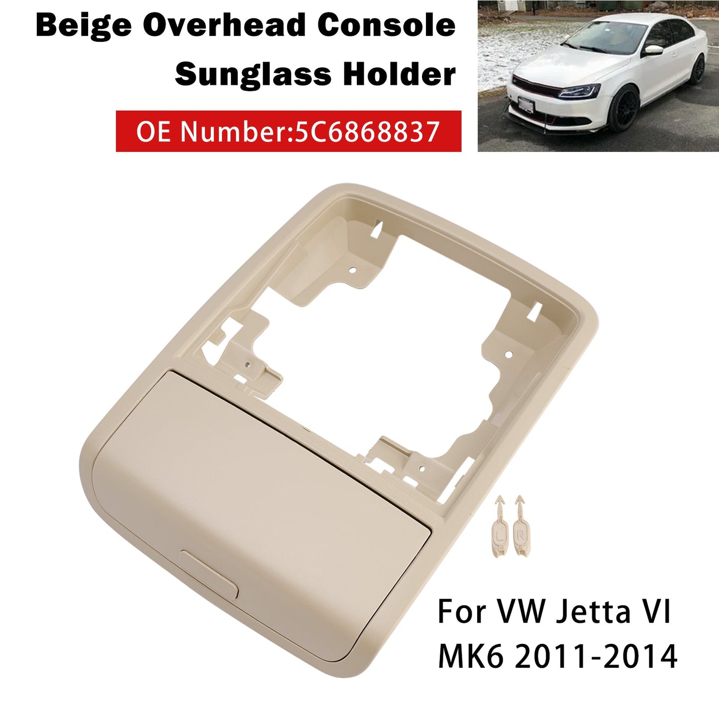 Supporto per occhiali da sole per console superiore 5C6868837 per VW Jetta VI MK6 2011-2014