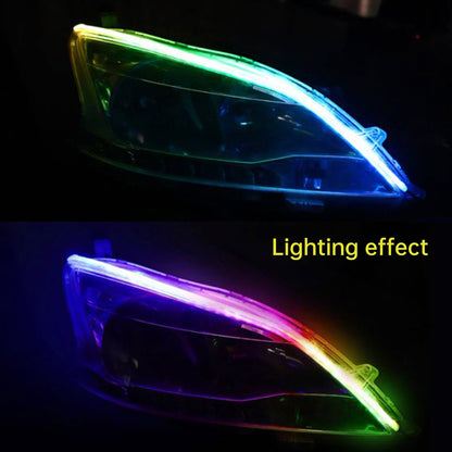 Striscia di luce iridescente per fari a LED per auto ultrasottili, con controller APP, 60 cm
