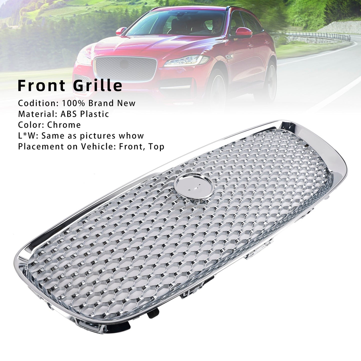 Griglia paraurti anteriore cromata adatta per JAGUAR F-PACE X761 2016-2020