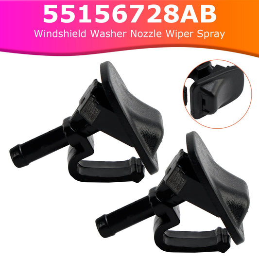 2 pezzi ugello lavavetri tergicristallo spray 55156728AB per Jeep Wrangler JK 2002-2012