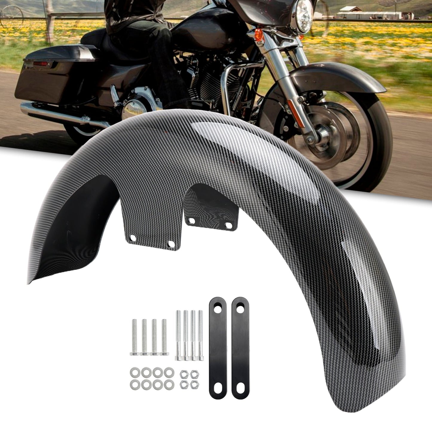 Parafango anteriore avvolgente da 19"" in ABS per Touring Electra Street Road Glide Baggers FLHT FLHR