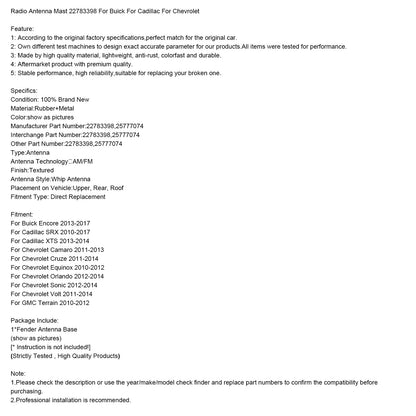 Antenna radio 22783398 per Buick, Cadillac, Chevrolet