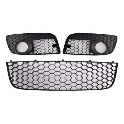 Griglia paraurti anteriore inferiore + copertura fendinebbia per VW Golf MK5 GTI 2006-2009, 3 pezzi.