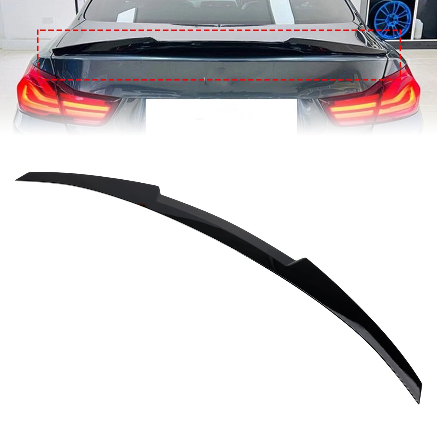 Spoiler posteriore nero lucido per BMW Serie 4 F36 14-20 4DR Coupé M4 Style
