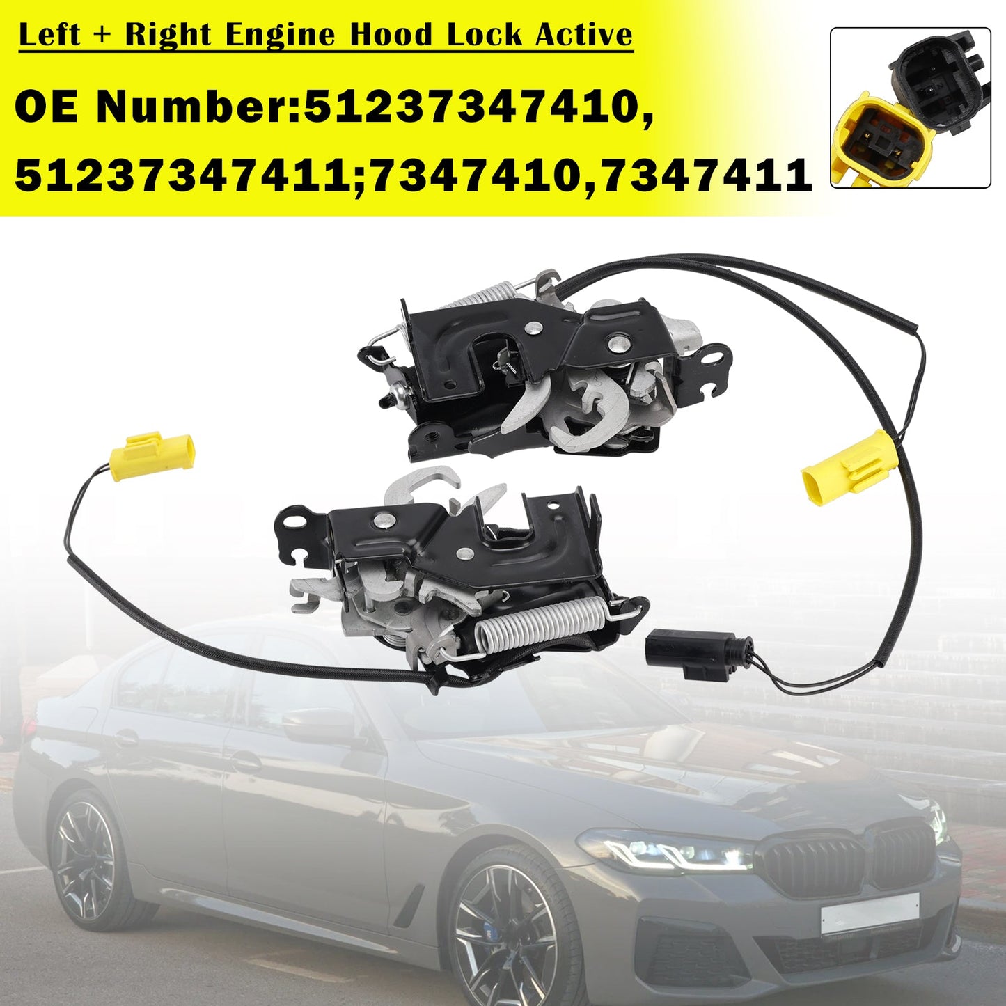 2017-2020 Per BMW Serie 5 Touring Van (G31) Blocco cofano motore attivo sinistro + destro Set 7347410