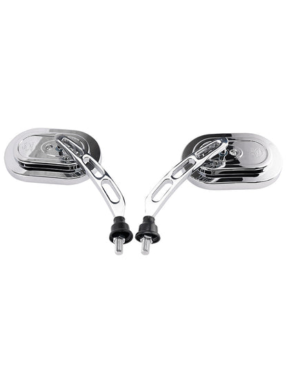 Coppia di specchietti cromati, sinistro e destro, set da 10 mm per moto chopper
