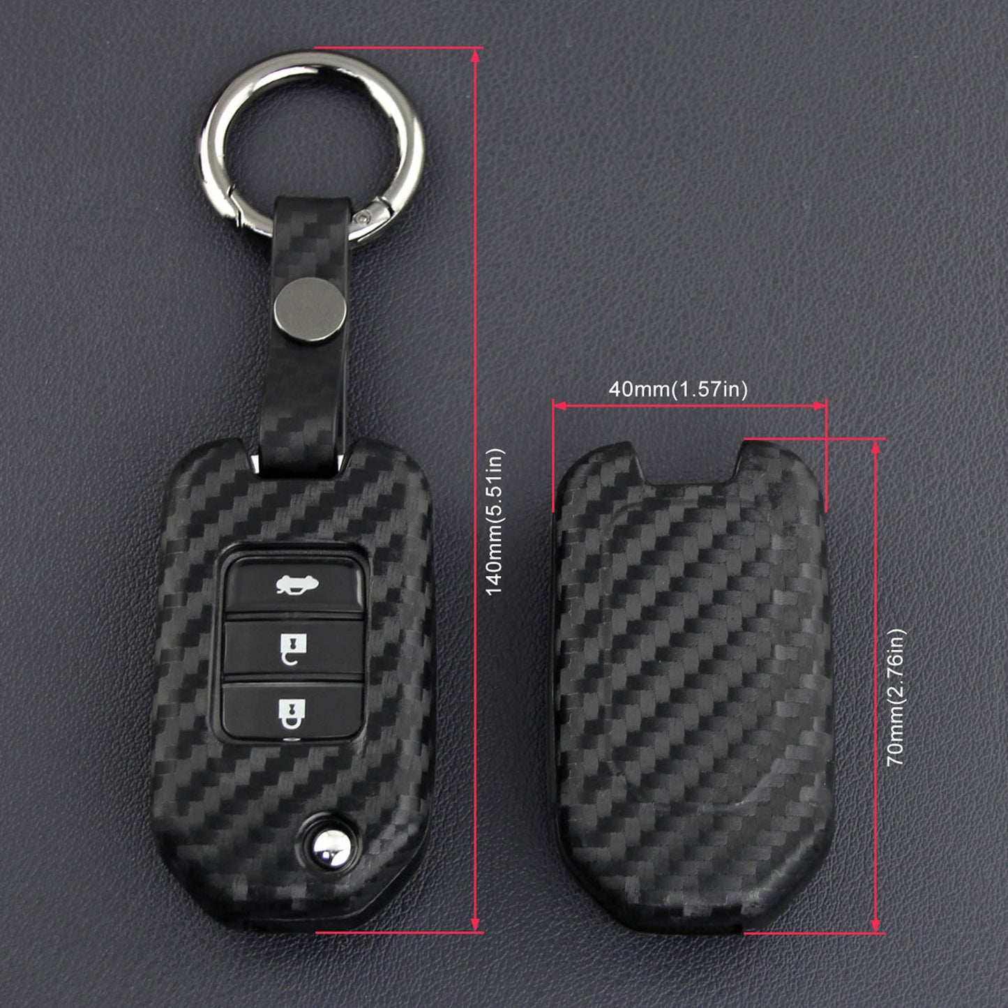 Custodia in similpelle e silicone per chiave auto con fibbia per Honda Accord