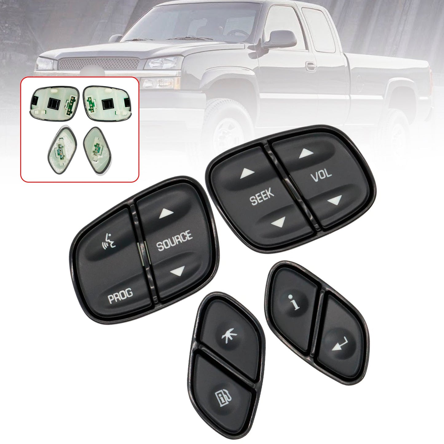 Interruttore luci a 4 pulsanti per volante per Chevy Suburban 2003-2006