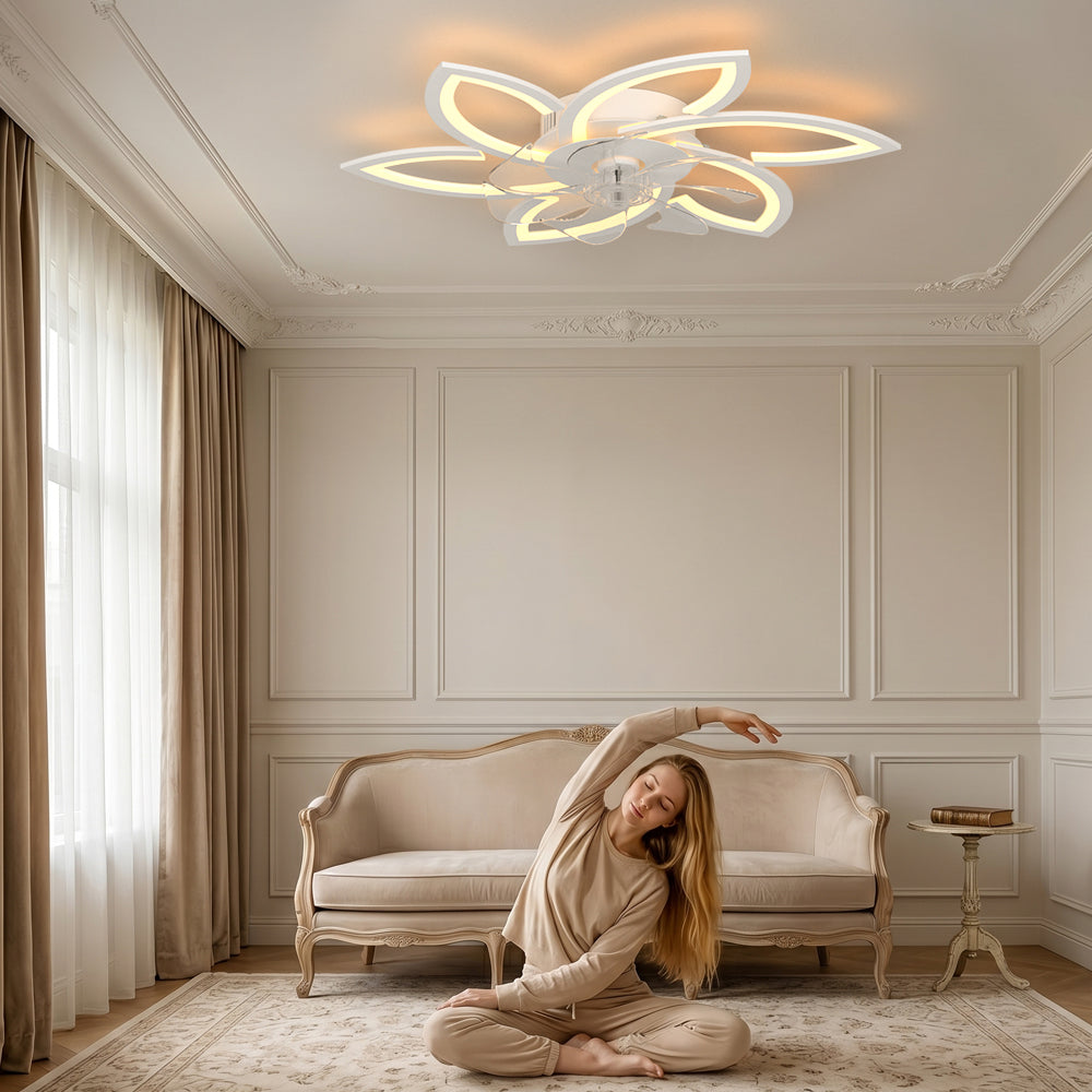 Con illuminazione e telecomando silenzioso Ventilatore da soffitto con LED