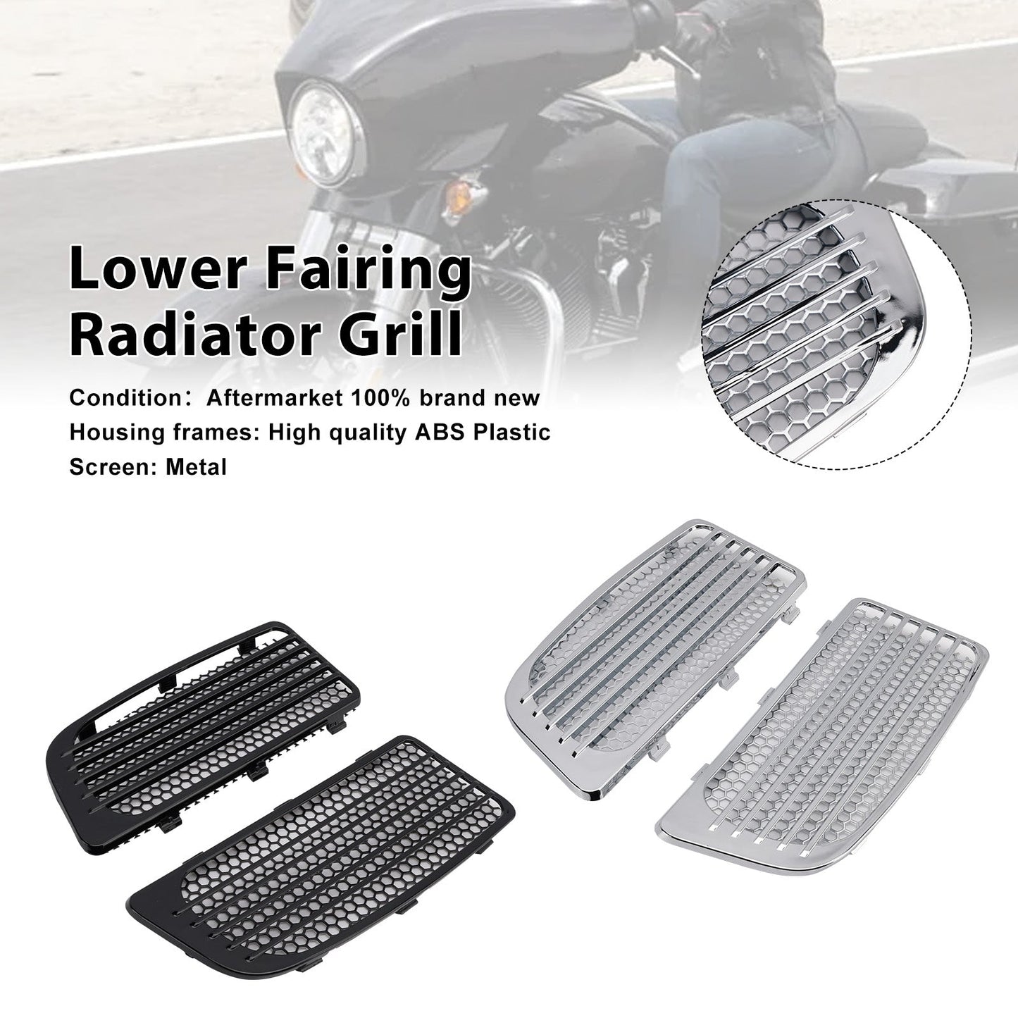Griglia radiatore carenatura inferiore adatta per Road Glide King FLHR Special FLTRXS