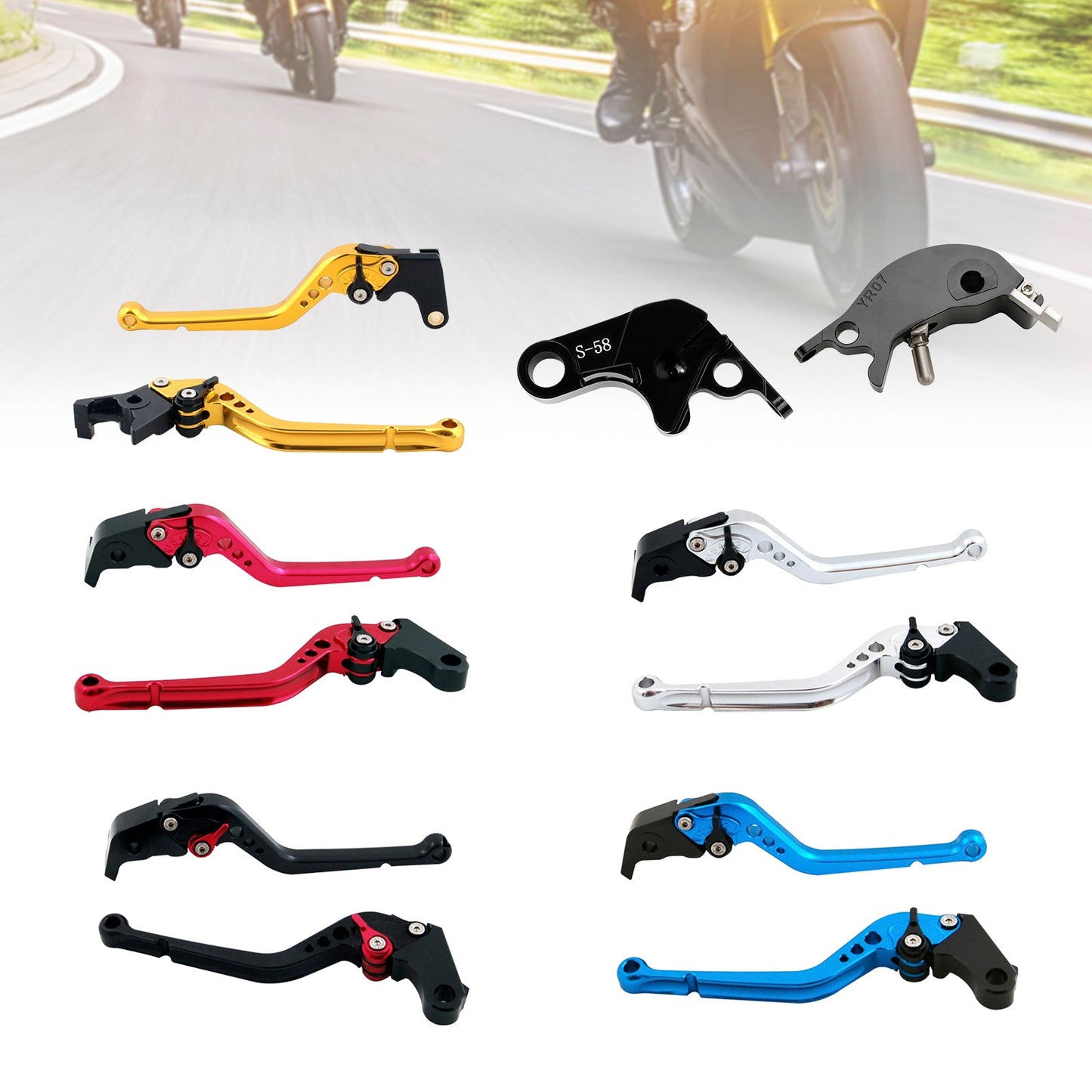 Leva frizione freno lunga adatta per YAMAHA YZF R7 MT-10/SP FZ-10/SP 2022-23