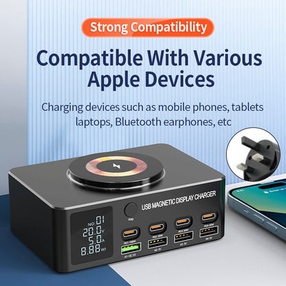 Caricabatterie USB multiporta intelligente per notebook PD100W, caricabatteria rapido da 140 W, Regno Unito