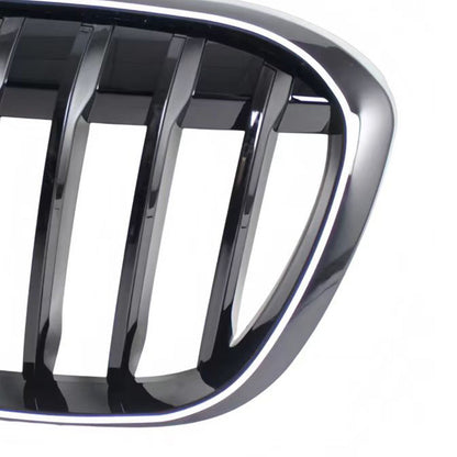 Griglia anteriore a doppio rene nera lucida, compatibile con BMW X1 F48 F49 2016-2019 (2 pezzi).
