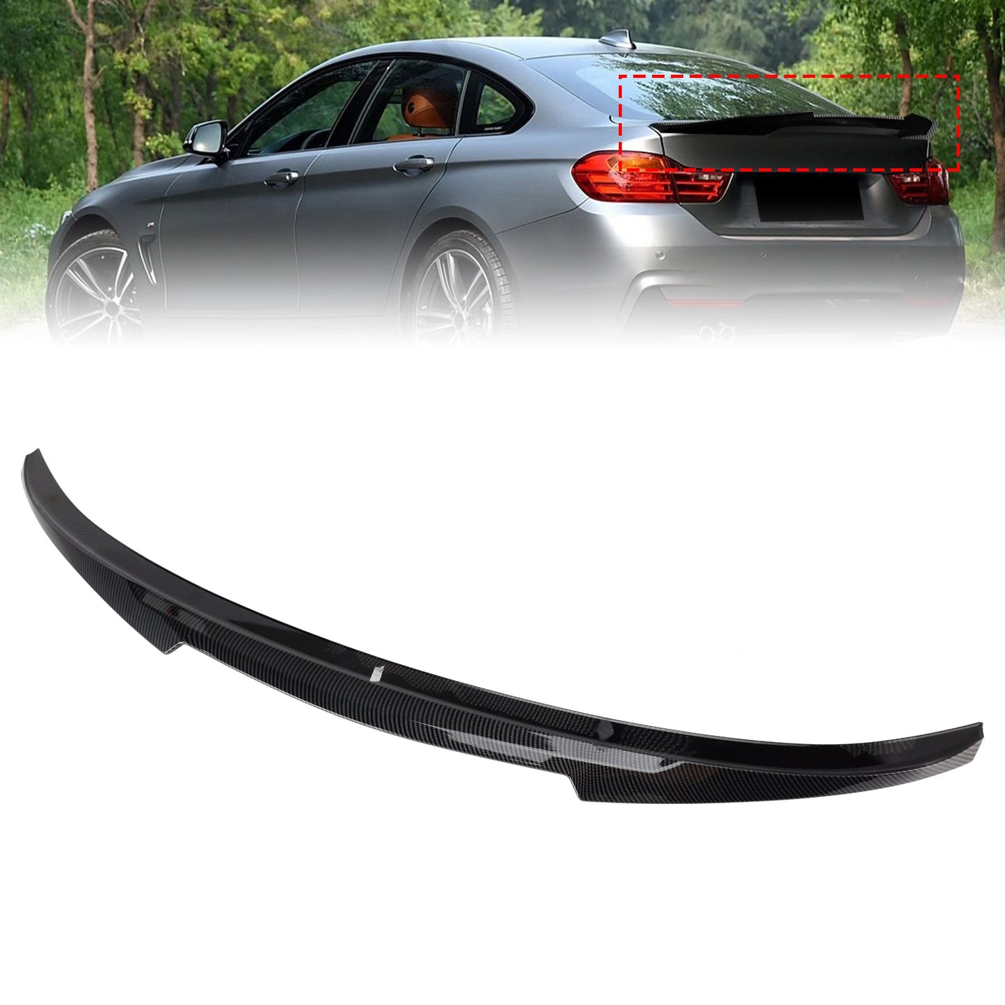 Spoiler posteriore in fibra di carbonio per BMW Serie 4 F36 4DR Coupé M4 Style