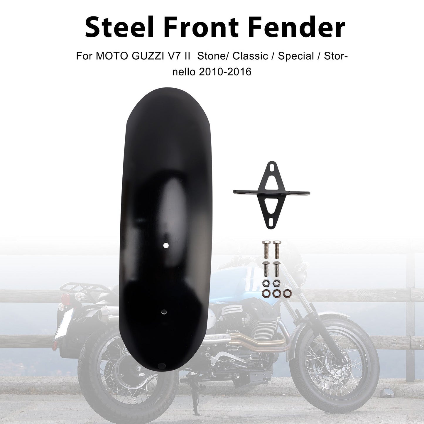 Parafango anteriore in acciaio adatto per MOTO GUZZI V7 II Stone Classic Special 10-16