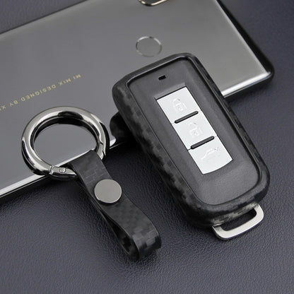Custodia in similpelle e silicone per chiave auto con fibbia per Mitsubishi