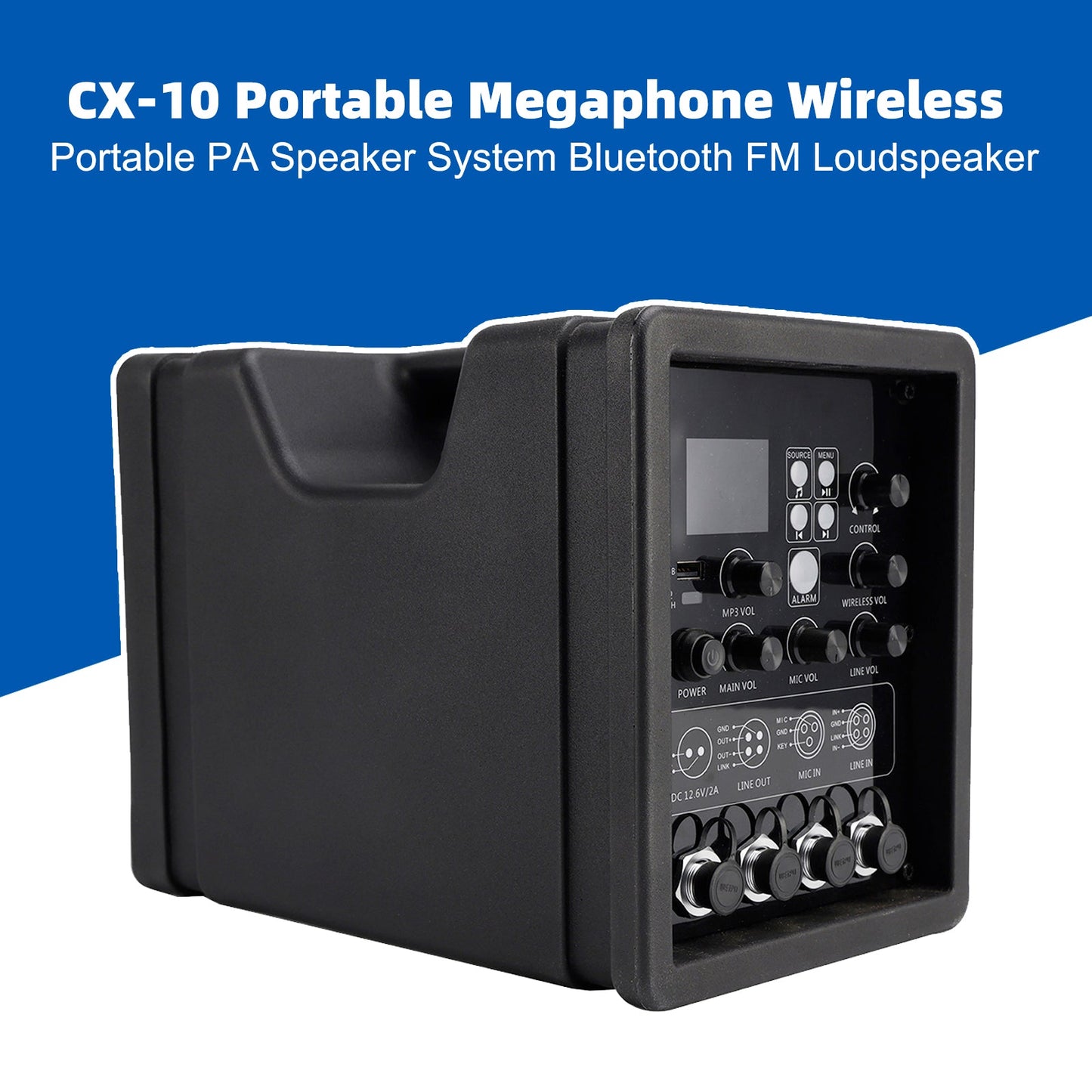 Megafono portatile CX-10 Sistema di altoparlanti PA portatili wireless Altoparlante FM
