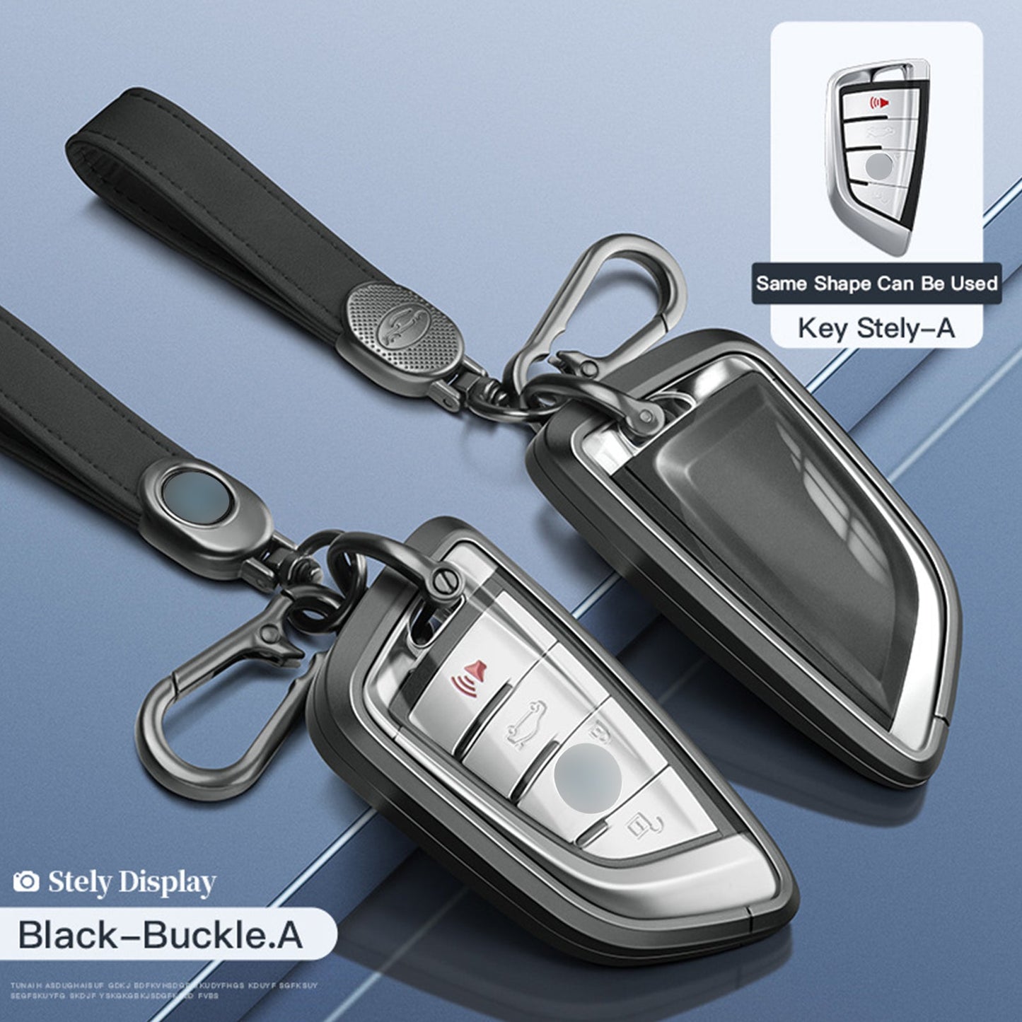 Custodia per chiave auto in TPU nero in lega di alluminio con fibbia per BMW X3 X1 X5