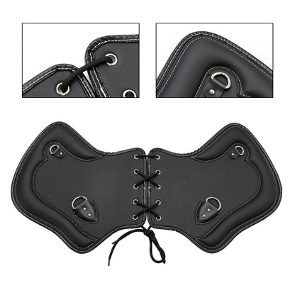 Coppia di protezioni per sella con scudo termico CNC per moto Touring, Softail, Dyna o Sportster dal 1985 al 2017, colore nero e marrone.