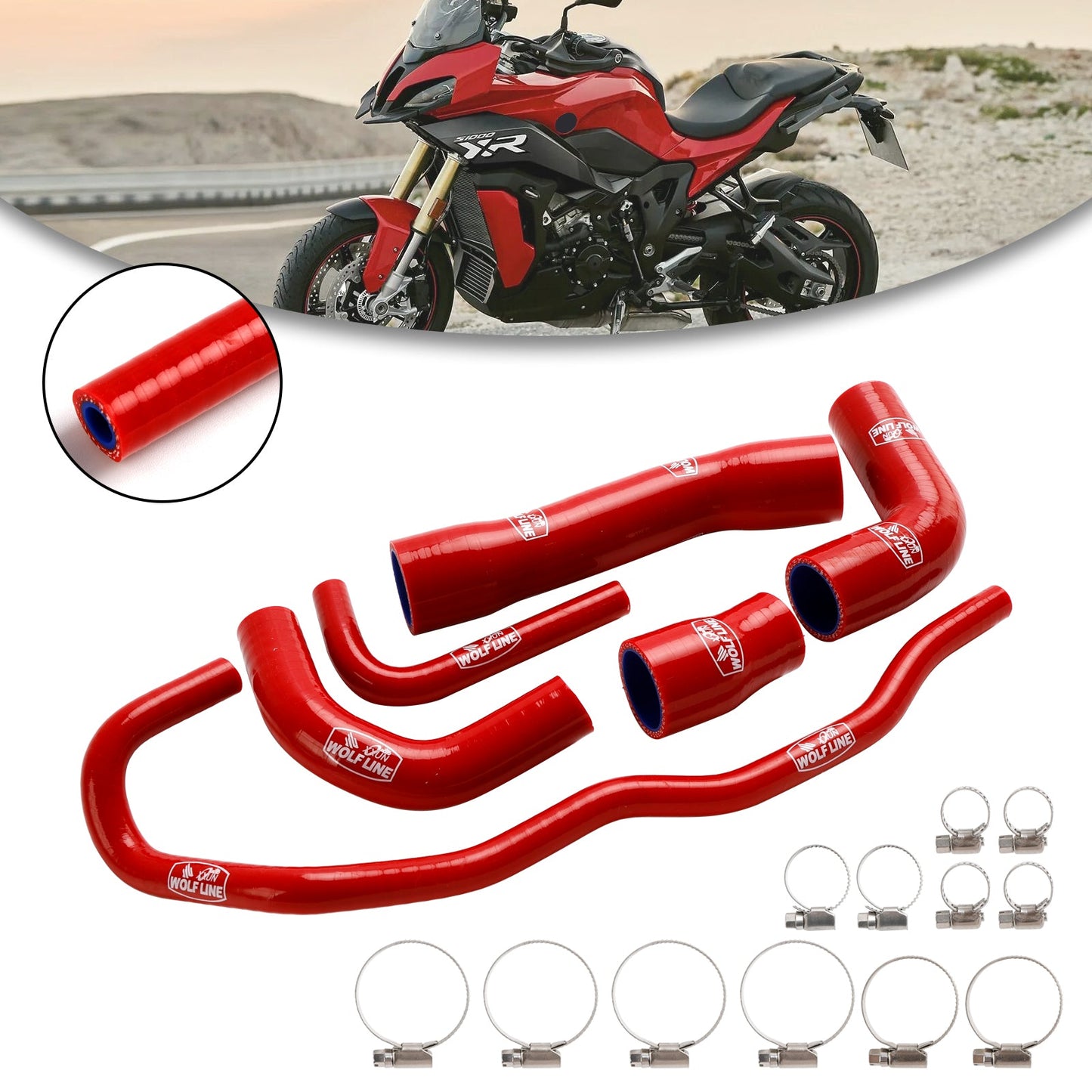 Kit tubo flessibile refrigerante radiatore in silicone BMW S1000XR 2021-2024