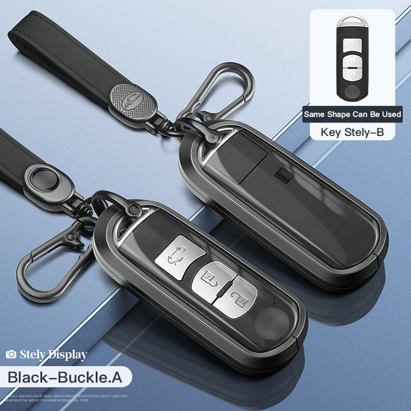 Custodia per chiave auto in TPU nero in lega di alluminio con fibbia per Mazda CX-4 CX-5