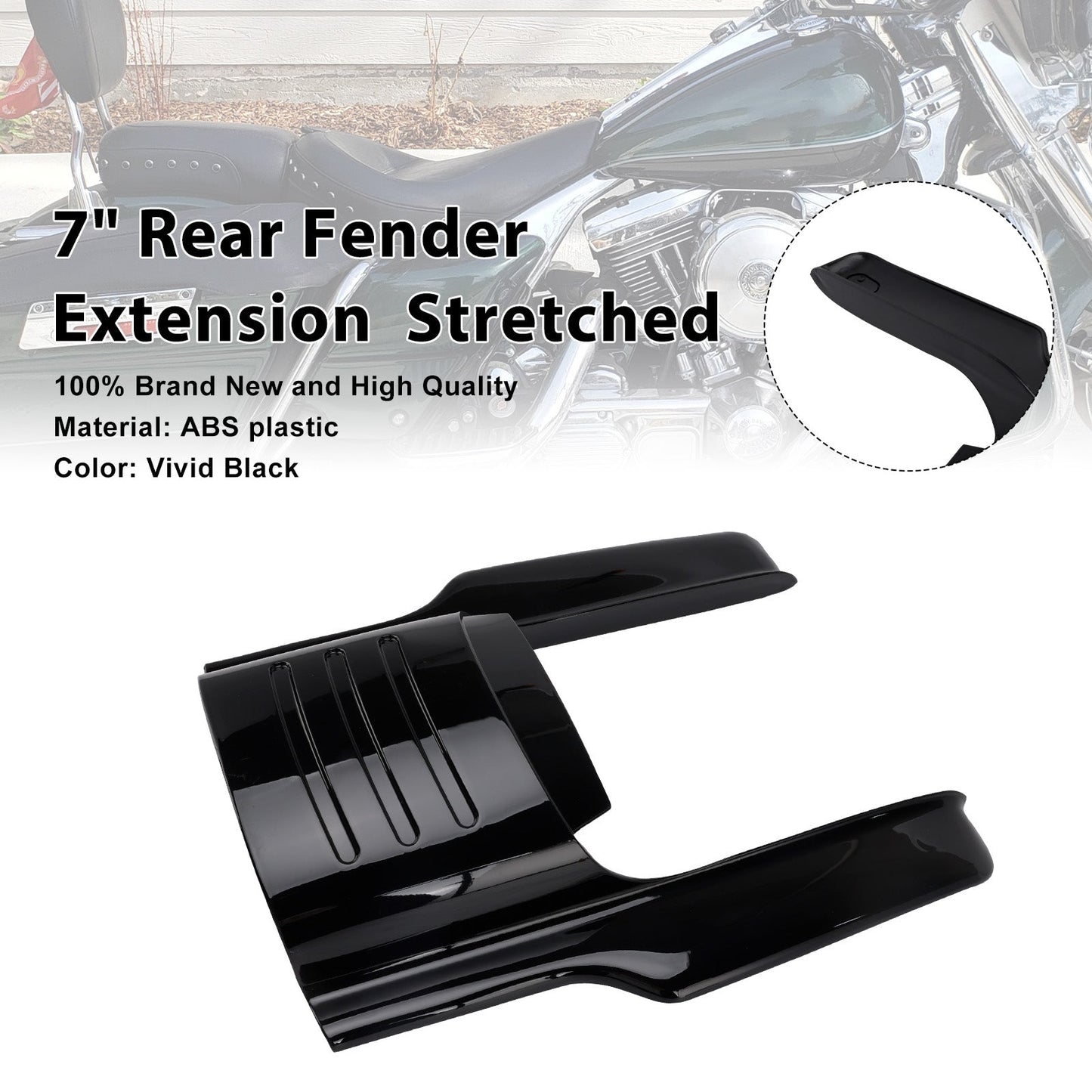 Prolungamento parafango posteriore da 7"" per Touring Electra Glide Road King 96-08