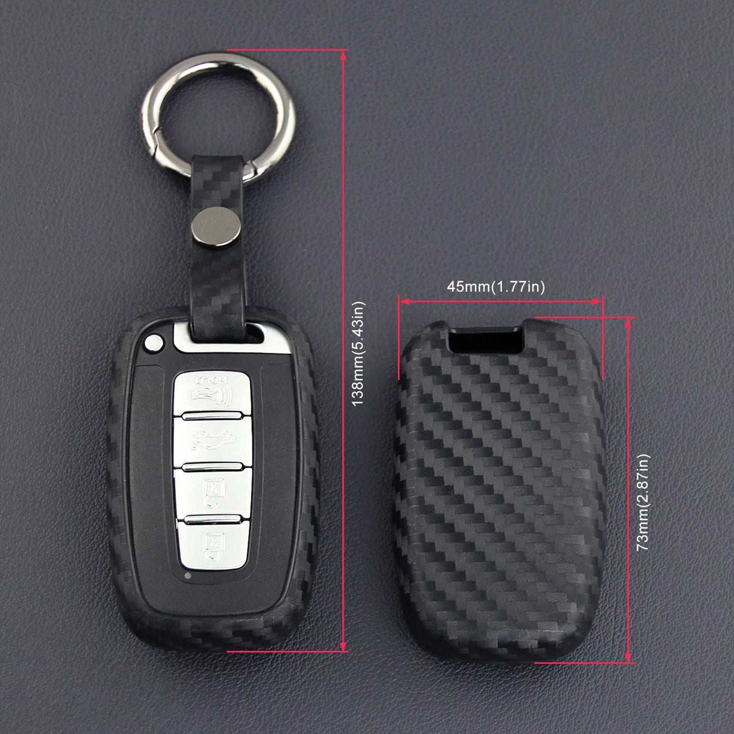 Custodia in pelle e silicone per chiave auto con fibbia per Hyundai e Smart (vecchie e vecchie)