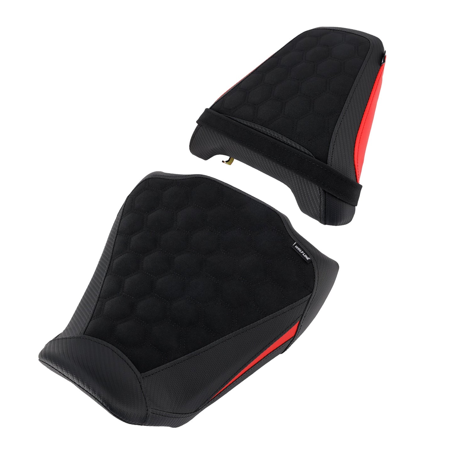 Kit cuscini passeggero Raider anteriori e posteriori per Honda CB650R CBR650R 2024-2025, colore rosso.