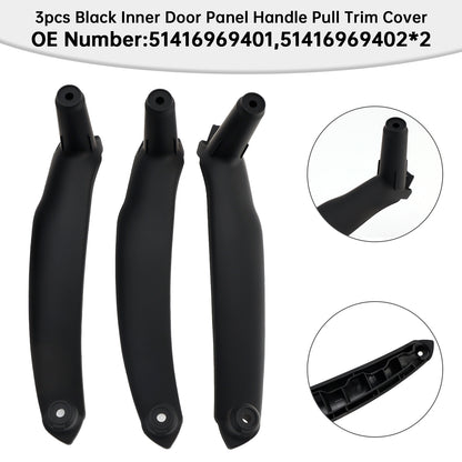 3pcs Black Maniglia interna della portiera per BMW E70 X5 E71 X6 2007-2014