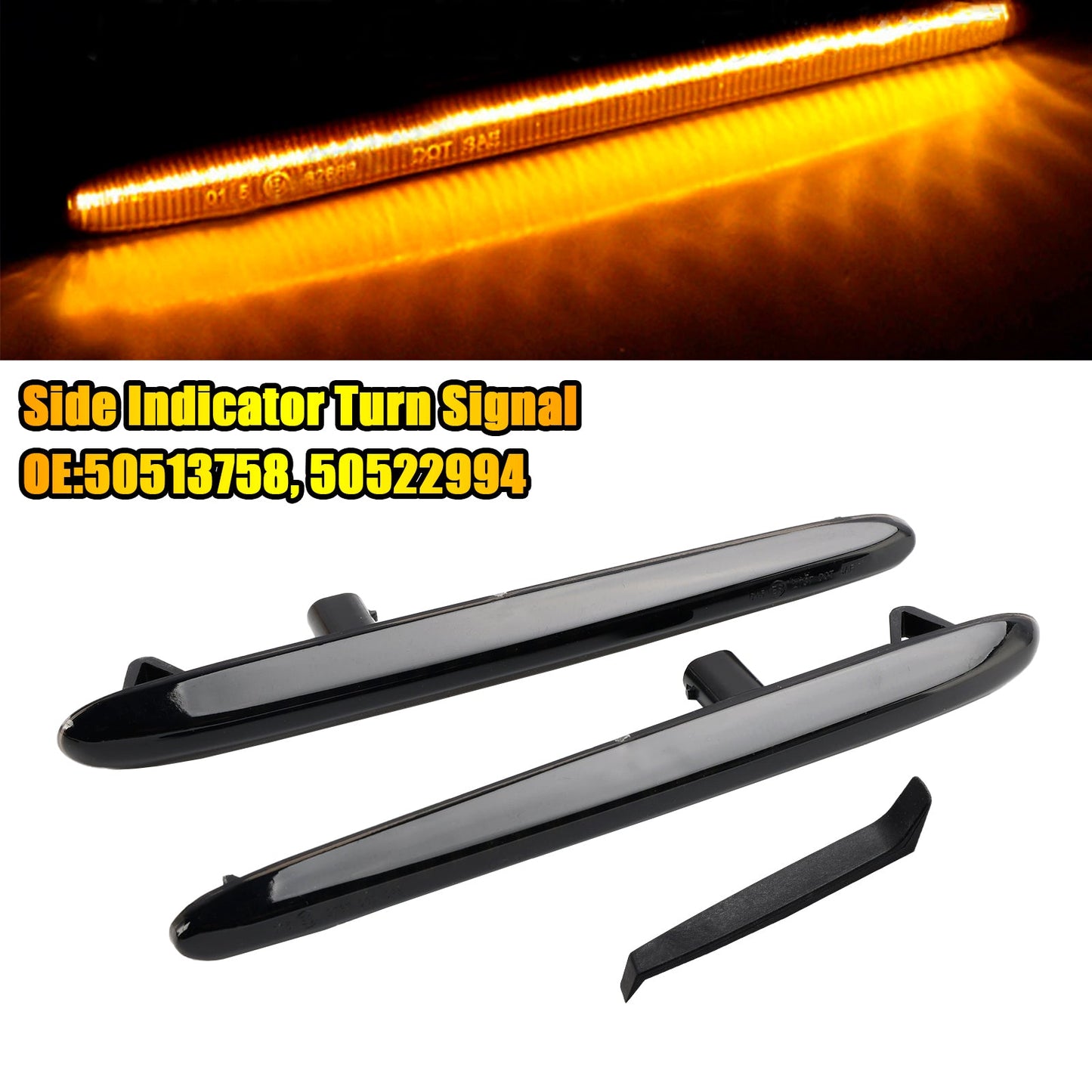 2010-2021 Alfa Romeo Giulietta Indicatore di direzione laterale sequenziale a LED fumé 50513758 50522994