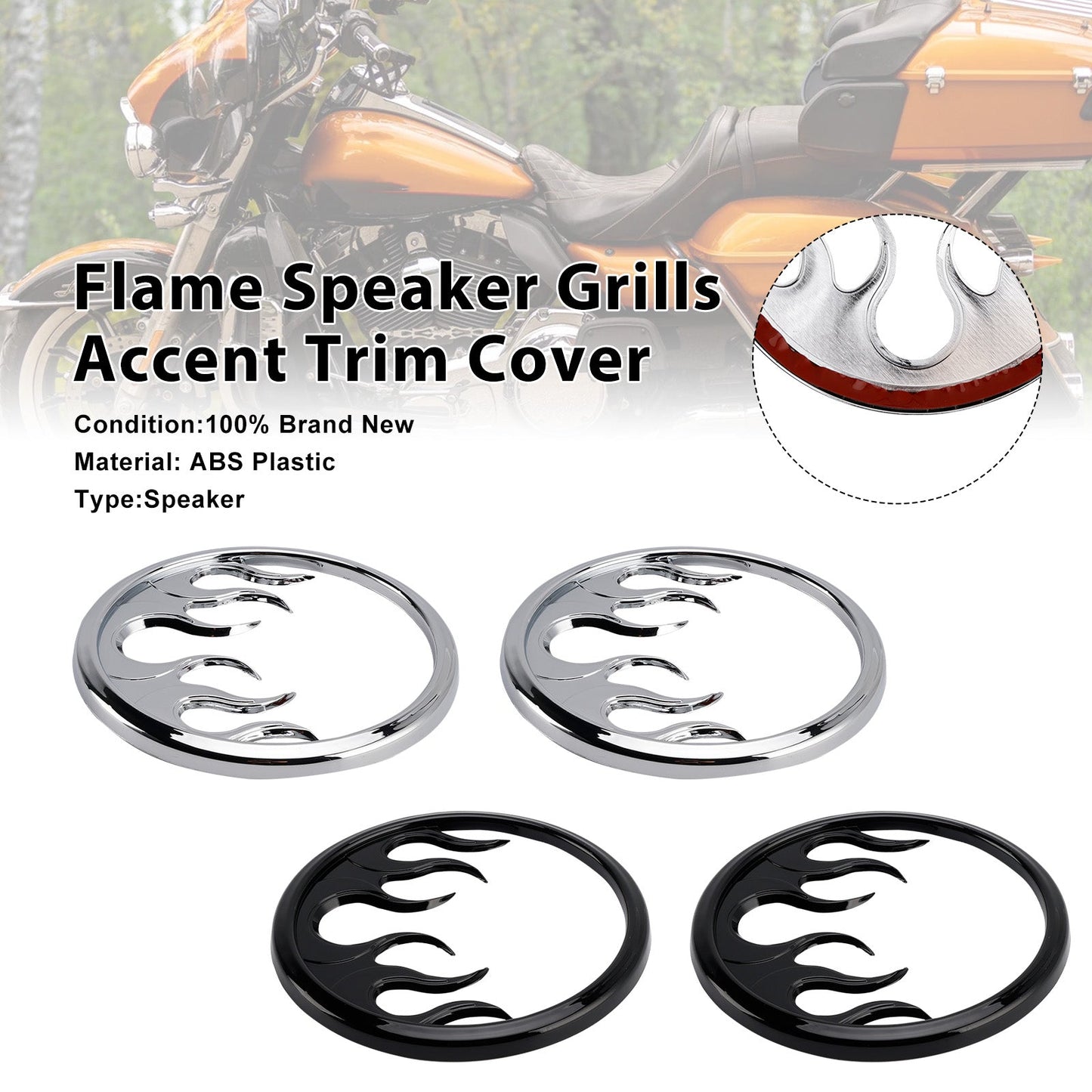 Griglie per altoparlanti Flame Accent Trim Cover per Touring Electra Glide Ultra Classic