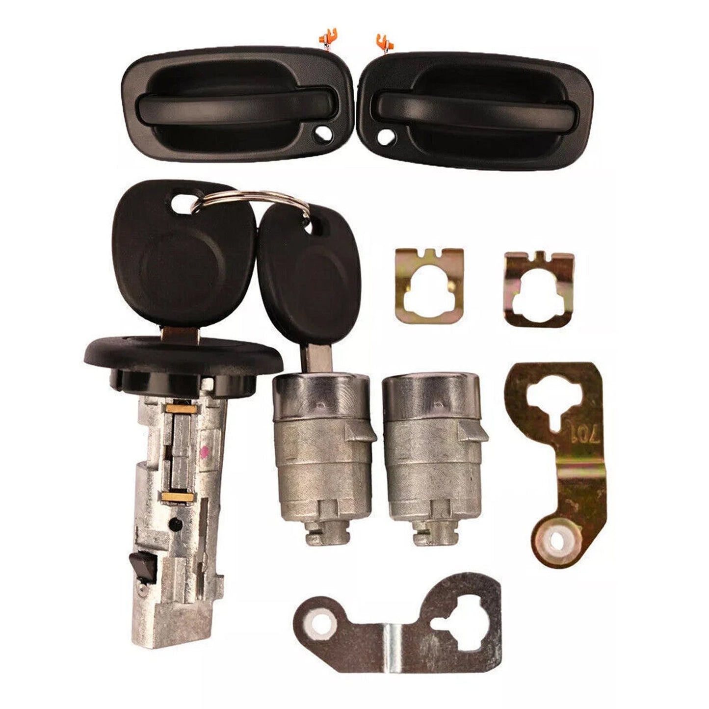 Maniglia esterna per porta e set di 2 serrature per porta e 2 chiavi uguali per GM Chevy 2001-2006