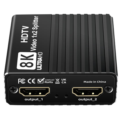 Splitter HDMI 8K 1 a 2 HD2.1 8K60hz/4K120hz/1080P240hz con EDID Splitter 1x2