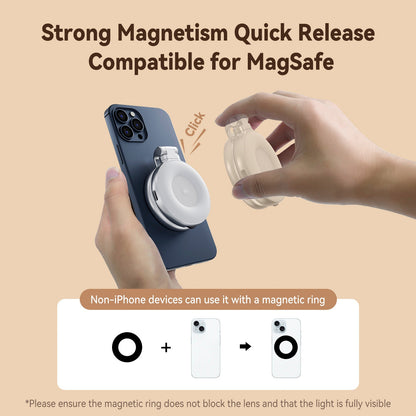 Luce di riempimento magnetica per cellulare, luce tascabile rotante portatile ed estensibile
