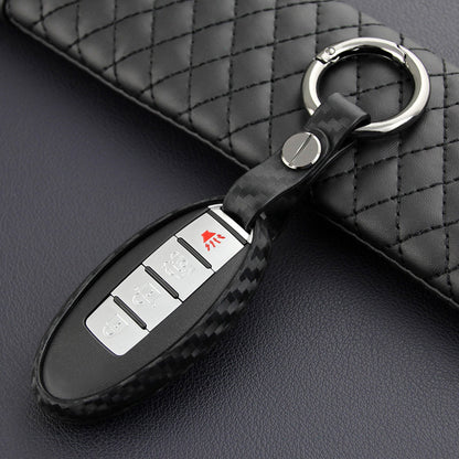 Custodia in pelle e silicone per chiave auto con fibbia per Nissan