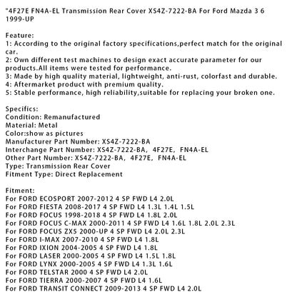 004-2005 FORD IXION 24 SP FWD L4 1.8L Copertura posteriore della trasmissione 4F27E FN4A-EL