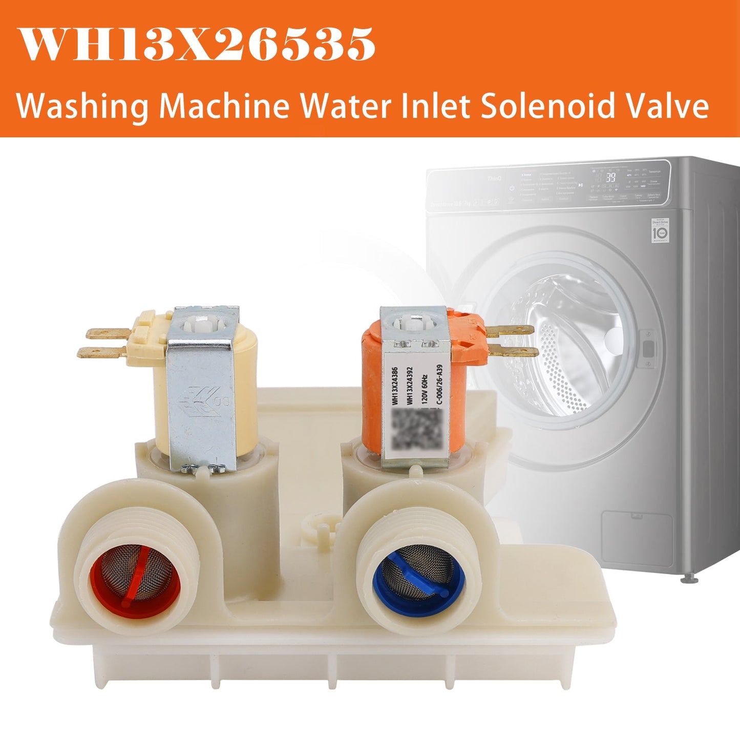 WH13X26535 Elettrovalvola di ingresso acqua per lavatrice GE