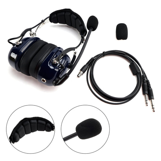 Cuffie antirumore per piloti con connettori GA da 6,3/5,2 mm, universali per aeromobili.
