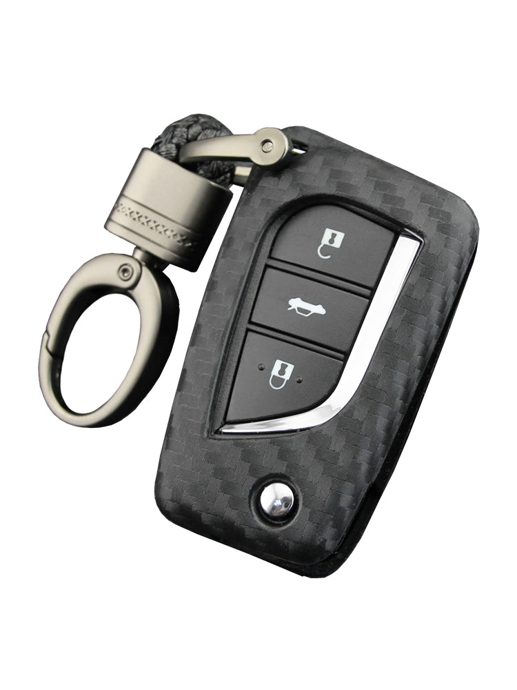 Custodia in similpelle e silicone per chiave auto con fibbia per Toyota