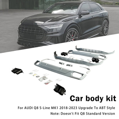 Kit carrozzeria e paraurti in stile ABT per Audi Q8 S-Line MK1 2018-2023.