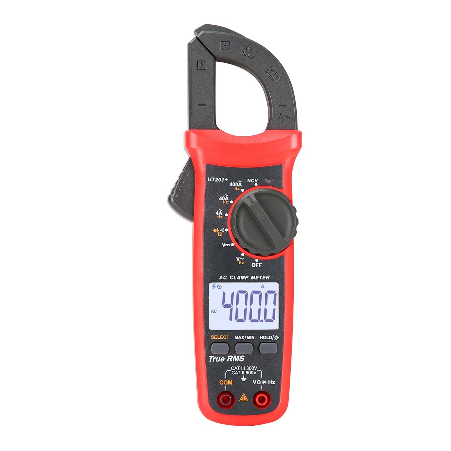 Pinza amperometrica digitale UT201+, 4000 conteggi, multimetro con selezione automatica della portata, corrente continua True RMS.